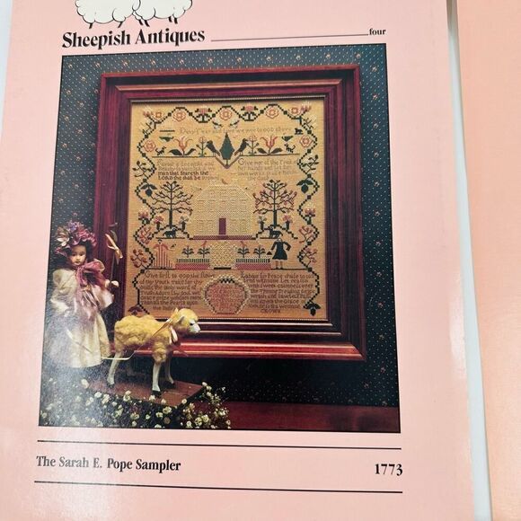 SHEEPISH DESIGNS Sampler Lot Cross stitch Patterns 1 4 5 7 Sarah E. Pope Sampler - Picture 2 of 16